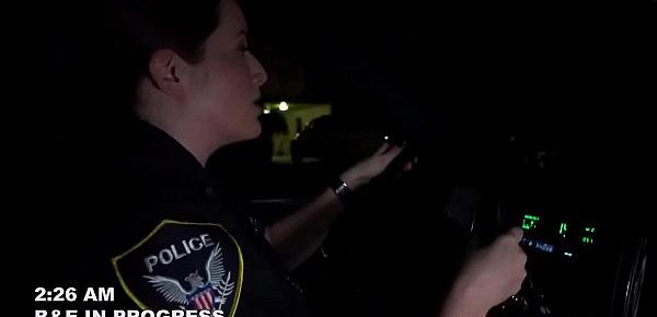  Busty female officers arresting suspect&039;s big black cock
